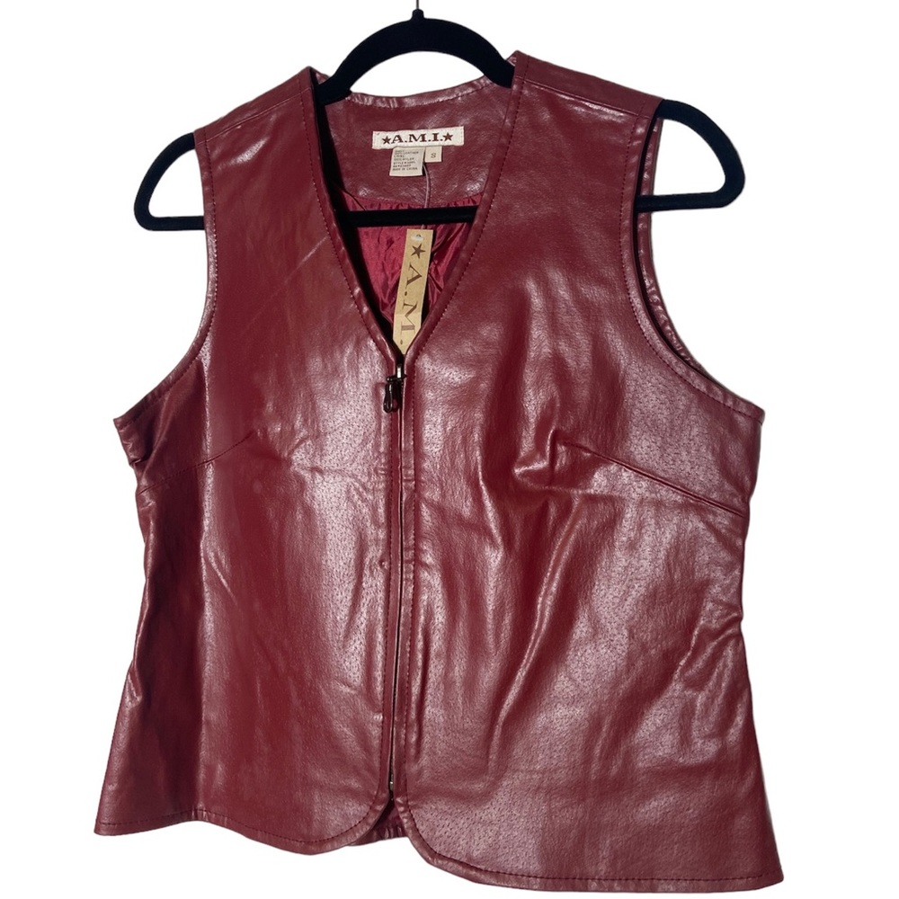 NWT AMI Leather Vest